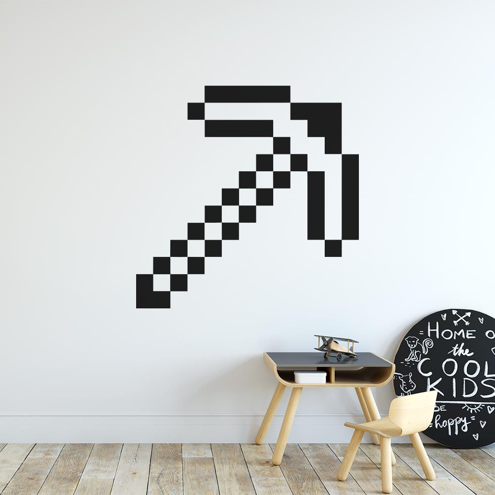 Personalized Gaming Wall Decal Kids Room Vinyl Sword Pickaxe Decal